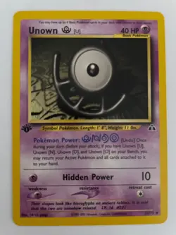 Unown U 51/75 1st Edition Neo Discovery Uncommon Pokemon Card Near Mint - Image 1