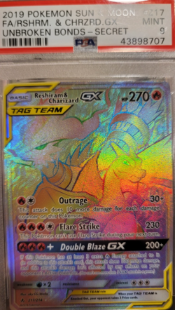 Reshiram & Charizard GX Tag Team Secret 217 Unbroken Bonds Pokemon TCG - Image 1