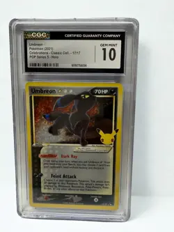 CGC Gem Mint 10 Pokemon TCG Umbreon Celebrations 17/17 Series 5 Holo - Image 1