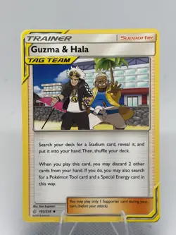 Pokemon TCG Guzma & Hala Trainer Sm-Cosmic Eclipse 193/236 Regular Uncommon - Image 1