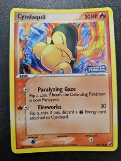 Pokemon EX Unseen Forces Cyndaquil Stamped Reverse Holo 54/115 NEAR MINT - Image 1