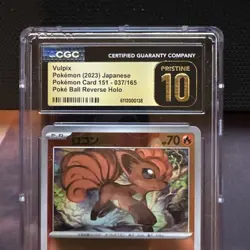 Pokemon Vulpix 151 - 037/165 Japanese Poke Ball Reverse Holo CGC PRISTINE 10 - Image 2
