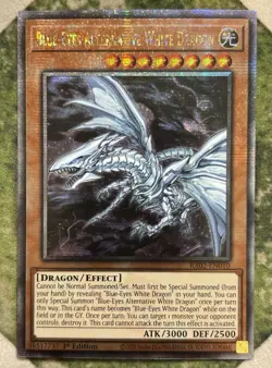 YuGiOh BLUE EYES ALTERNATIVE WHITE DRAGON Quarter Century Secret Rare RA02-EN010 - Image 2