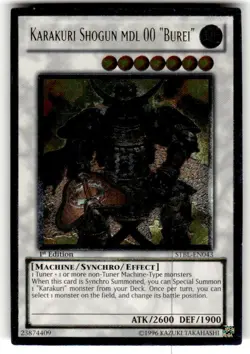 YuGiOh Karakuri Shogun MDL 00 "Burei" STBL-EN043 Ultimate Rare 1st Edition NM - Image 1