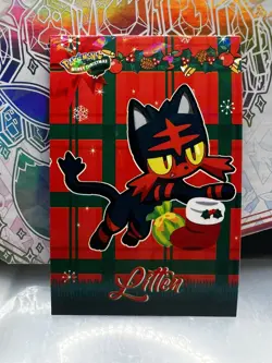 Pokemon Merry Christmas Card Database Litten - Image 1