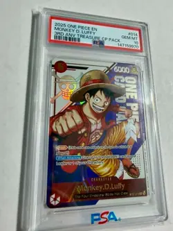 2025 One Piece 3rd Anniversary Treasure CP Pack #014 Monkey D. Luffy PSA 10 - Image 3