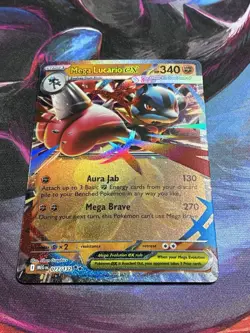Mega Lucario ex 077/132 Me01: Mega Evolution Pokemon Card - Image 1