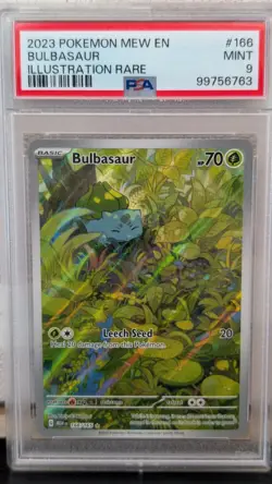 2023 Pokemon Scarlet & Violet Card 151 MEW EN #166/165 Bulbasaur PSA 9 MINT - Image 1