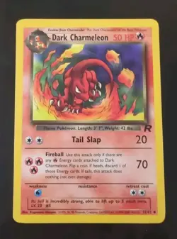 💥 WOTC Pokemon TCG Team Rocket Dark Charmeleon 32 NM/LP Fire Type card Uncommon - Image 1