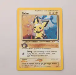 Pokemon Pichu 12/111 Neo Genesis Holo Rare Baby 30 HP 2000 English Card - Image 1