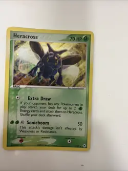 2004 Pokemon Heracross 7/101 Holo Rare EX Hidden Legends Vintage LP - Image 2