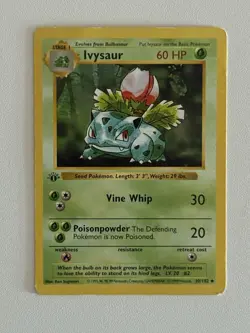 Pokemon Ivysaur Base Set Shadowless 1st Edition Uncommon 030/102 60 HP - Image 1