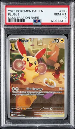 2023 POKEMON PAR EN-PARADOX RIFT ILLUSTRATION RARE #193 PLUSLE PSA 10 - Image 1