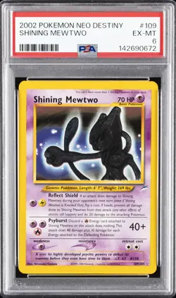 2002 POKEMON NEO DESTINY #109 SHINING MEWTWO PSA 6 - Image 1