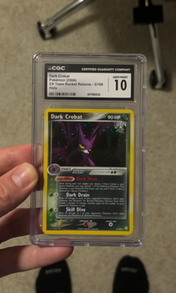 Dark Crobat CGC 10 Pokemon 2004 EX Team Rocket Returns 3/109 Swirls Low POP 17 - Image 2