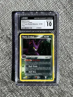 Dark Crobat CGC 10 Pokemon 2004 EX Team Rocket Returns 3/109 Swirls Low POP 17 - Image 3