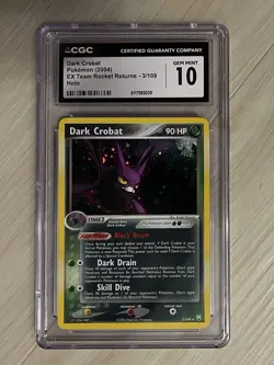 Dark Crobat CGC 10 Pokemon 2004 EX Team Rocket Returns 3/109 Swirls Low POP 17 - Image 4