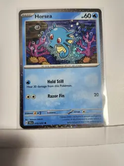 Fart Super Swirls 🌀 Horsea Cosmos Holo Heavily Bleed Error 010/064 Rare Pokemon - Image 3