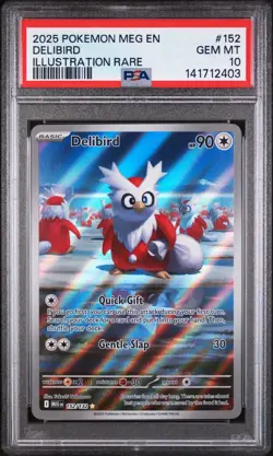 PSA 10 DELIBIRD #152 ILLUSTRATION RARE 2025 POKEMON MEG EN MEGA EVOLUTIONS - Image 1