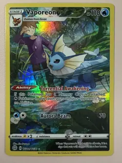 POKEMON TCG Vaporeon TG02/TG30 Swsh09: Brilliant Stars Trainer Gallery Holo - Image 1