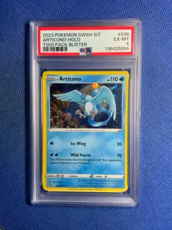2023 POKEMON SWORD & SHIELD SILVER TEMPEST TWO PACK BLISTER ARTICUNO-HOLO PSA 6 - Image 1