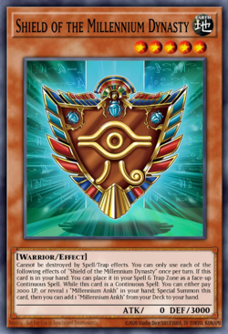 Yugioh! Mega Tins 2025 1x PScR Shield of the Millennium Dynasty - Image 1