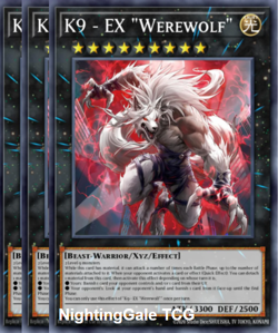 Yugioh! 3x K9 - EX "Werewolf" Justice Hunters JUSH-EN037 - Image 1