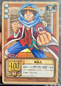 One Piece Bandai 2002 card Game Luffy BA-C01 HOLO FOIL PRIZM RARE VINTAGE CARD - Image 1
