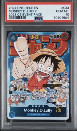 2024 One Piece ENG CS Event Pack Monkey D. Luffy P-033 Championship 2023 PSA 10 - Image 1