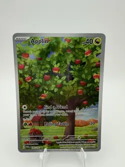 Pokemon TCG Applin Card Twilight Masquerade Illustration - Image 1