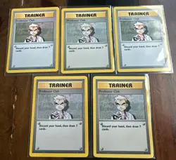 Pokemon TCG Professor Oak Base Set #88/102 5-Card Lot WOTC Vintage 1999 Trainer - Image 1
