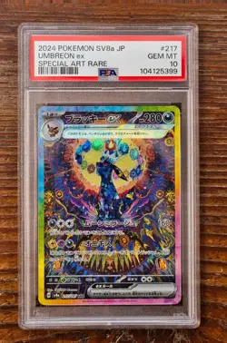 PSA 10 Umbreon ex SAR 217/187 sv8a Terastal Festival Japanese 2024 Pokemon Card - Image 1