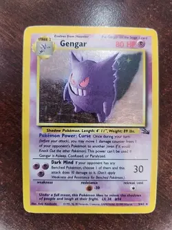 Gengar Fossil Holo Pokemon Card WOTC - Image 1