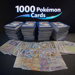 Pokemon Card Lot 1000 TCG Cards With 100 Holo/Reverse Holos + 5 Ex/V/Specials - Image 1