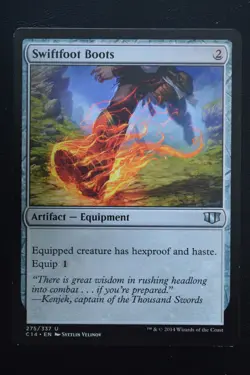 Magic The Gathering MTG SWIFTFOOT BOOTS Commander 2014 LP Lightly Played - Image 1
