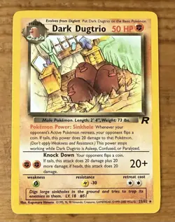 Pokemon TCG Dark Dugtrio #23/82 Team Rocket Non Holo Vintage 1999-2000 - Image 1