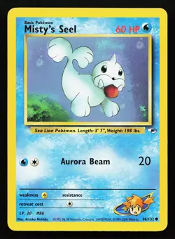 Misty's Seel 88/132 Common Gym Heroes Pokemon Card - Image 1