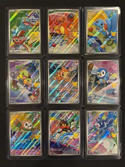 Pokemon TCG 30th Anniversary First Partner Starters Illustration Set Full 9 - Image 1