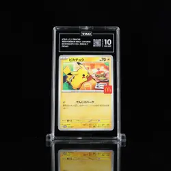 2025 Pokemon Mega Japanese McDonald's Collection Promo Pikachu TAG 10 (985) - Image 1