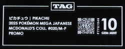 2025 Pokemon Mega Japanese McDonald's Collection Promo Pikachu TAG 10 (985) - Image 3