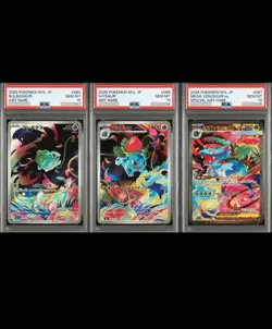 PSA 10 Sequential Set Bulbasaur AR Ivysaur AR Mega Venusaur SAR Japanese Pokemon - Image 1