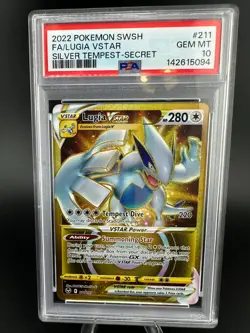 Pokemon Lugia VSTAR Secret Rare 211/195 Silver Tempest PSA 10 Holo English - Image 1