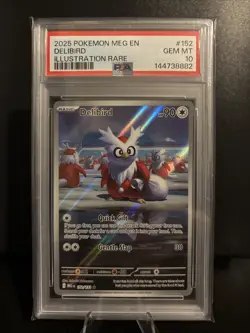 PSA 10 💎 GEM MINT Pokemon Mega Evolutions Delibird Illustration Rare #152/132 - Image 1