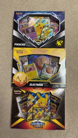 Pokemon Pikachu V Shining Fates Collection Box Pikachu V Electrode V Boxes New - Image 1