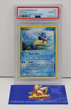 Pokemon 2004 PSA 10 EX Team Rocket Returns Horsea 58/109 - Image 1
