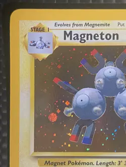 Pokemon TCG Magneton 9/130 Holo Rare SWIRL Base Set 2 - Image 2