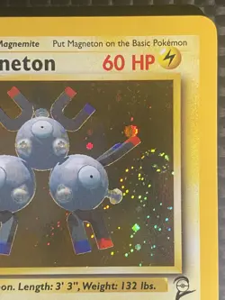 Pokemon TCG Magneton 9/130 Holo Rare SWIRL Base Set 2 - Image 3