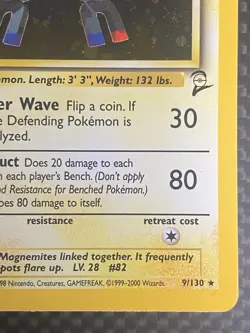 Pokemon TCG Magneton 9/130 Holo Rare SWIRL Base Set 2 - Image 5