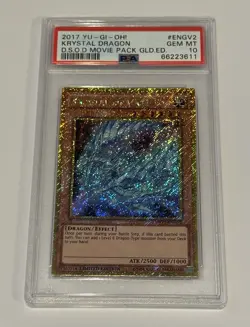 2017 YU-GI-OH! KRYSTAL DRAGON D.S.O.D MOVIE PACK GLD. ED MVP1-ENGV2 PSA 10 - Image 1