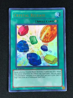 YUGIOH CRYSTAL RELEASE LCGX-EN169 1ST ULTRA LIGHT PLAY - Image 1